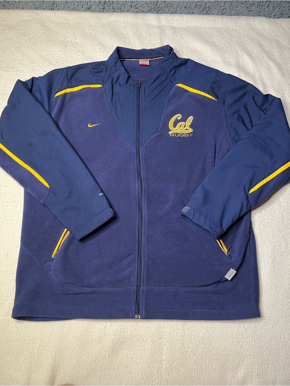 Vintage Nike Team NCAA California Golden Bears Rugby Zip Jacket Mens XXL 00s Y2K